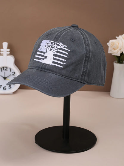 A Men’s Embroidered  Cotton Adjustable Simple And Casual Baseball Hat