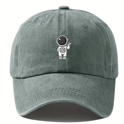 Printed Astronaut Retro Baseball Cap Unisex Adjustable Duckbill Cap