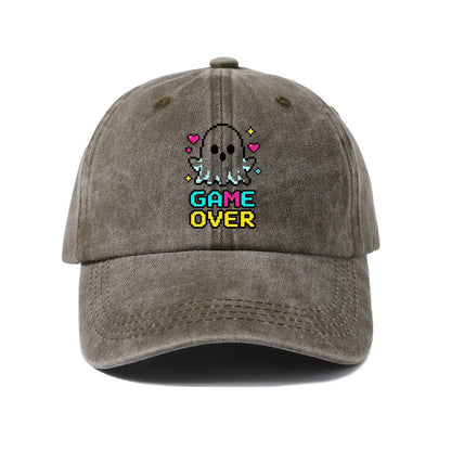 Game Over Black Cat Graphic Baseball Cap