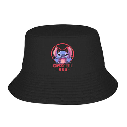 Men Bucket Hat Cartoon Lilo Stitch Picnic Headwear Foldable Outdoor