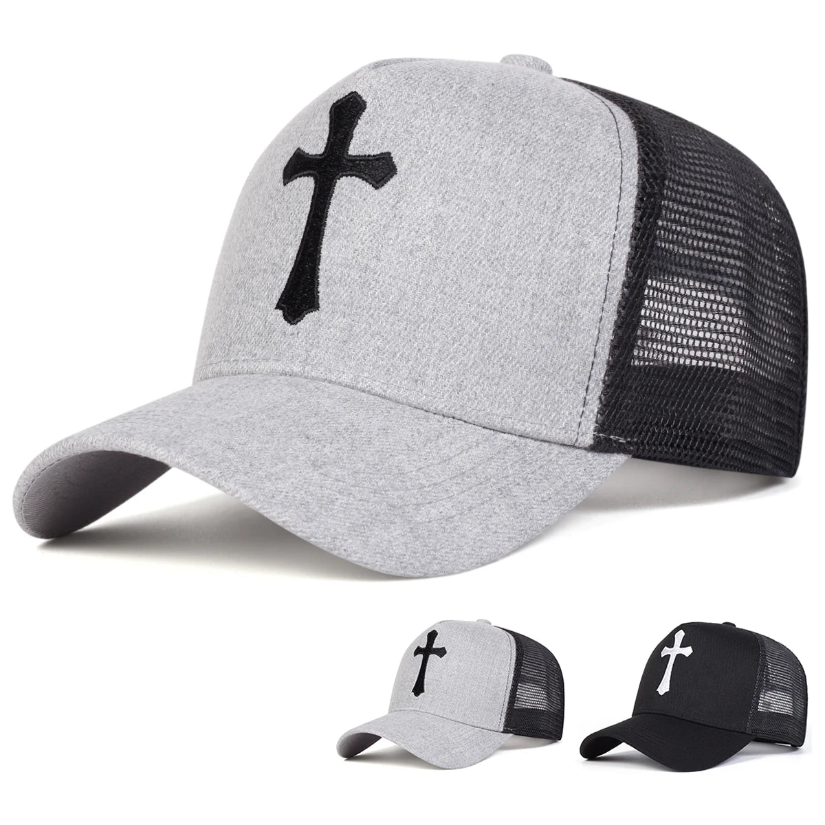 Unisex Cross Embroidery Baseball Caps