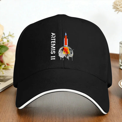 Artemis 2 Route Map SLS Rocket To The Moon And Beyond Sun Baseball Cap