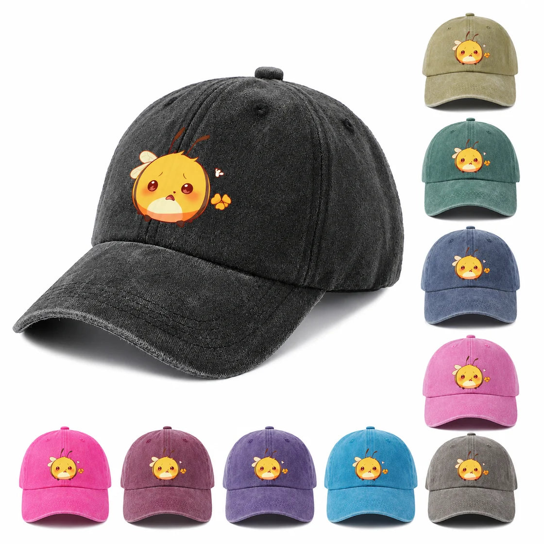 Orange Bird Vintage Washed Baseball Cap