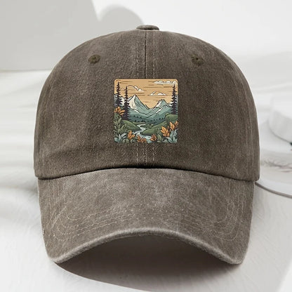 Baseball Cap Landscape Print Retro Men's And Women's Fashionable Outdoor Hat