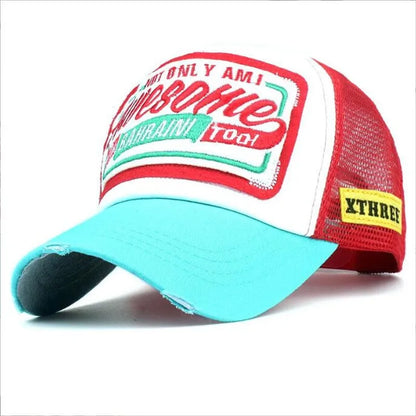 New Mesh Embroidery Letter Awesome Baseball Cap
