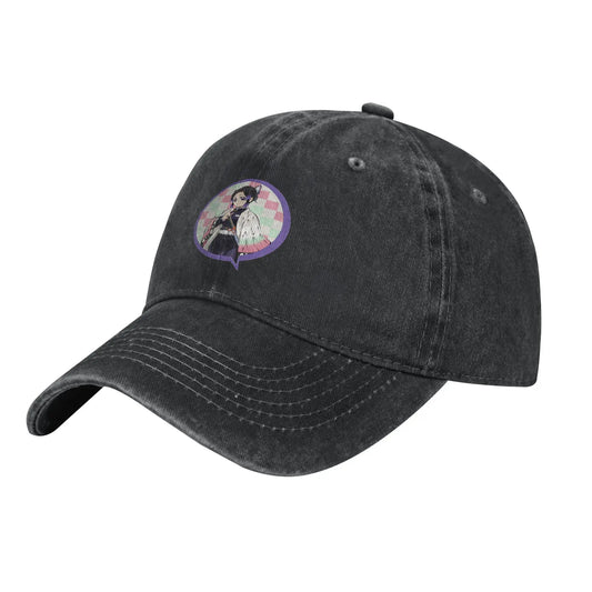 Demon Slayer Shinobu Kocho Baseball Cap Vintage Distressed Denim