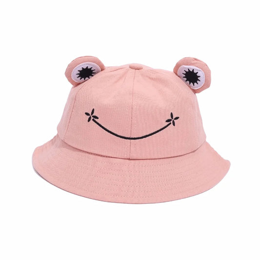 Cute Breathable Frog Bucket Hats Parent-Child with Big Eyes Sun Shading Caps