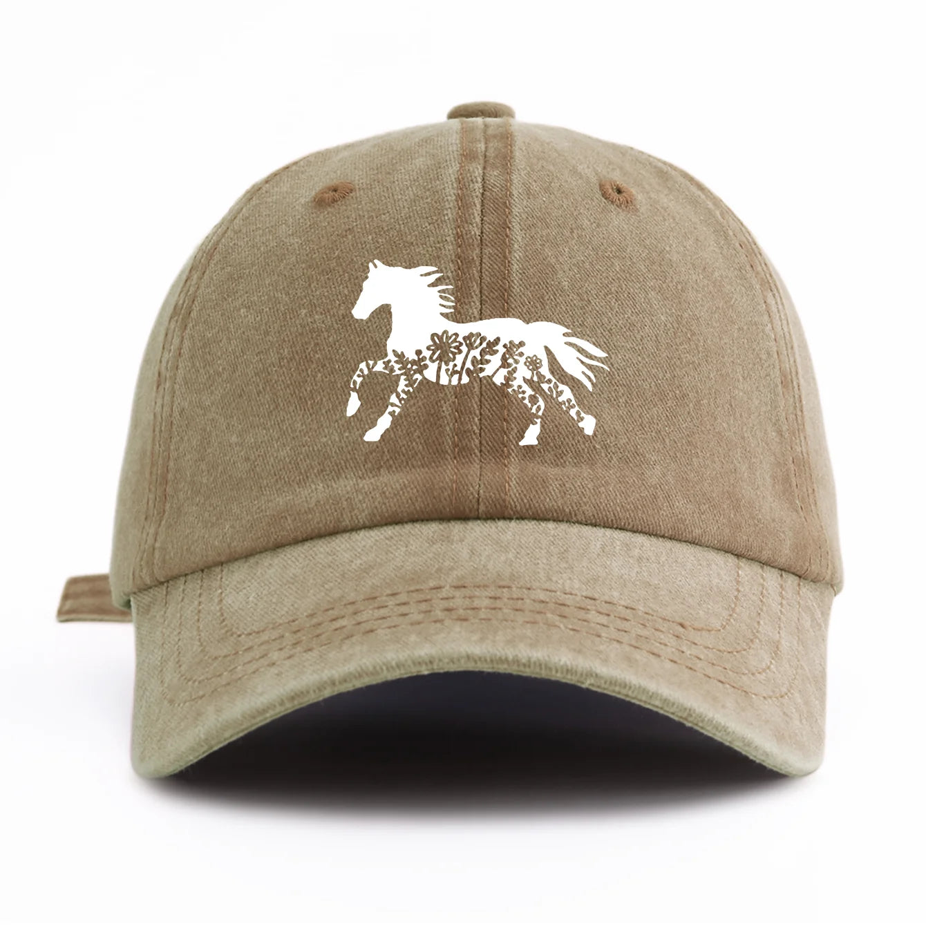 Pinting Horse Print Washed Baseball Cap For Adults
