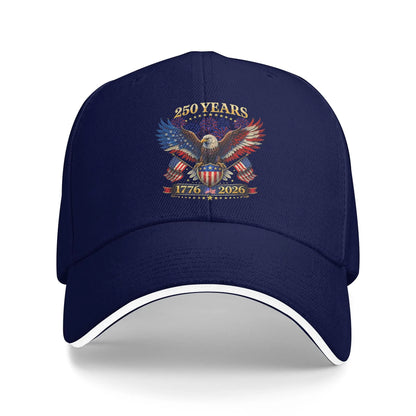 250 Years American 1776 2026 250th 4th July Independence Day Sun Baseball Cap
