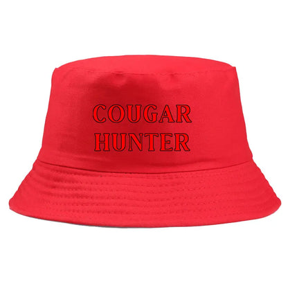 Cougar Hunter Bucket Hat Funny Retro Vibes Printed Sun Hat For Men Women