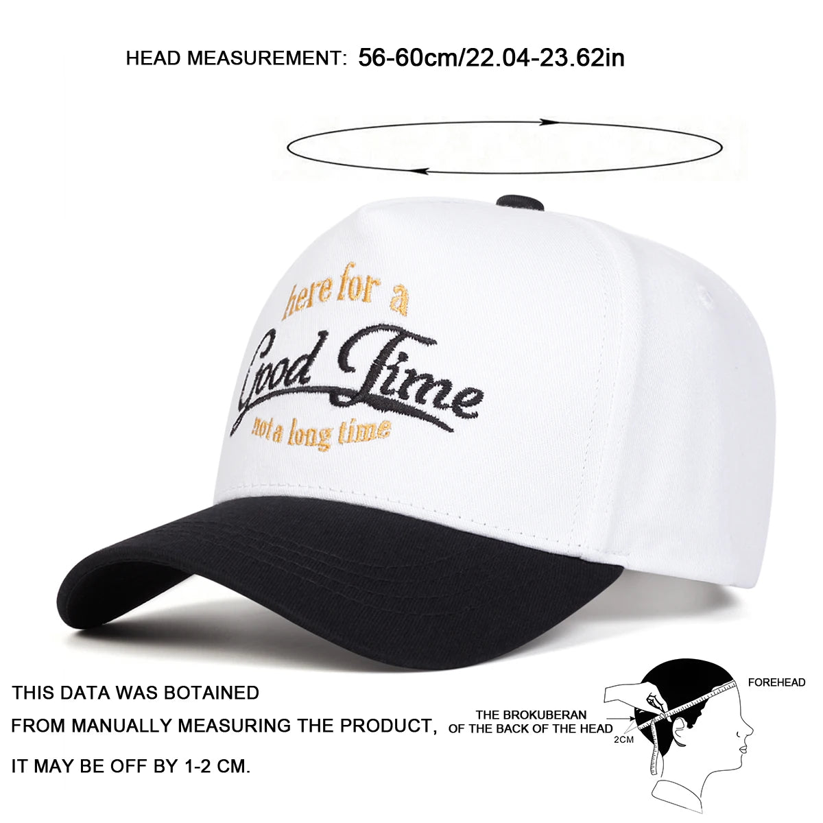 Unisex GOOD TIME Letter Embroidery Baseball Caps