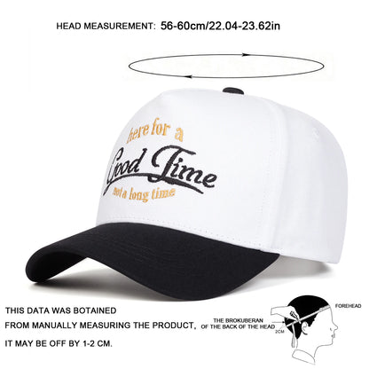 Unisex GOOD TIME Letter Embroidery Baseball Caps