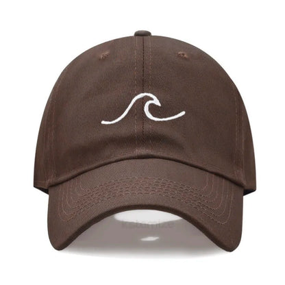 Men's Baseball Cap Women's Washed Cotton Waves Embroidery Embroidery Sport Golf Caps For Man
