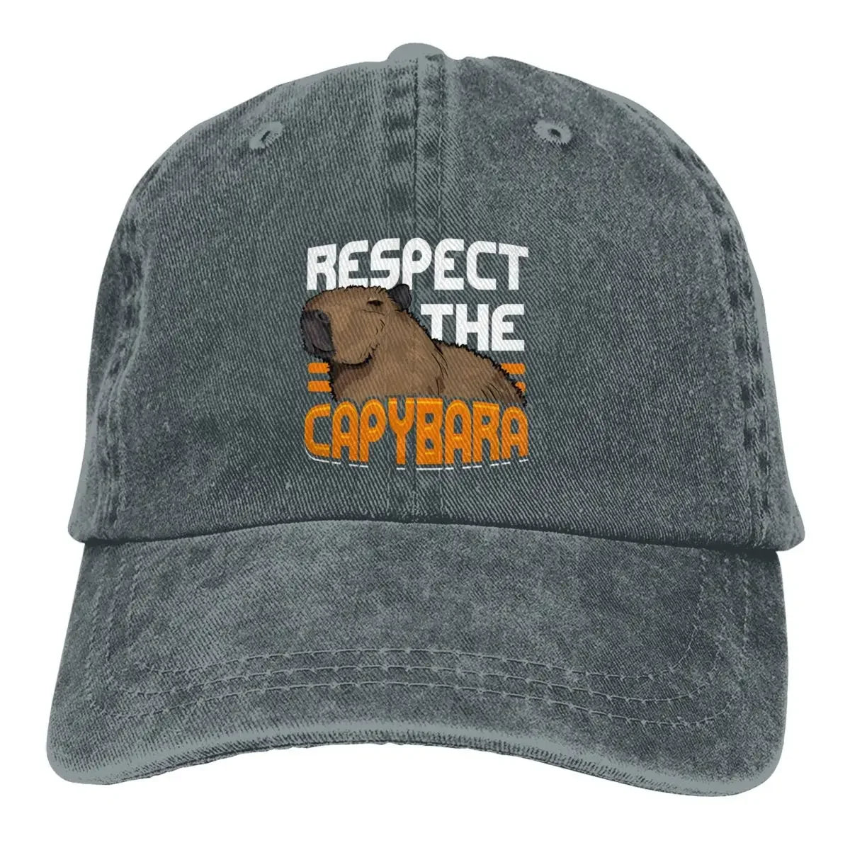 Pure Color Dad Hats Respect The Capybara Baseball Caps