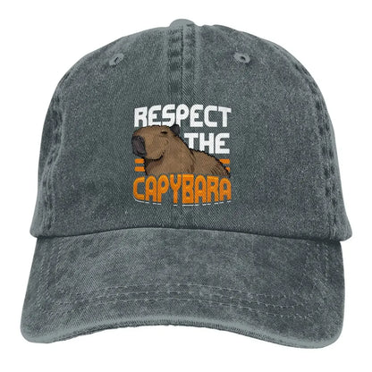 Pure Color Dad Hats Respect The Capybara Baseball Caps