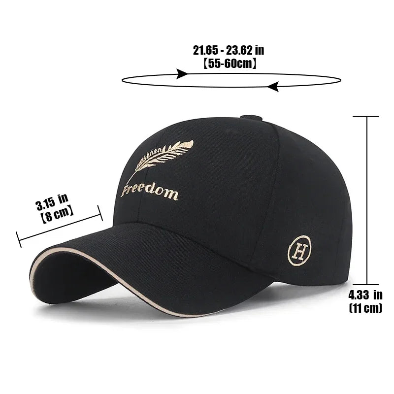 Feather Wheat Ear Embroidery Cotton Baseball Cap