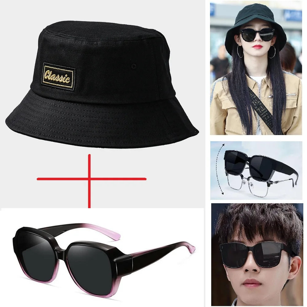 Men Women Big Head Bucket Hats Beach Oversize Sun Cap