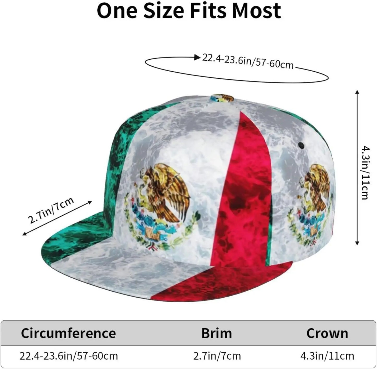 Mexico Mexican Baseball Hat Snapback Caps Adjustable Size For Women Men