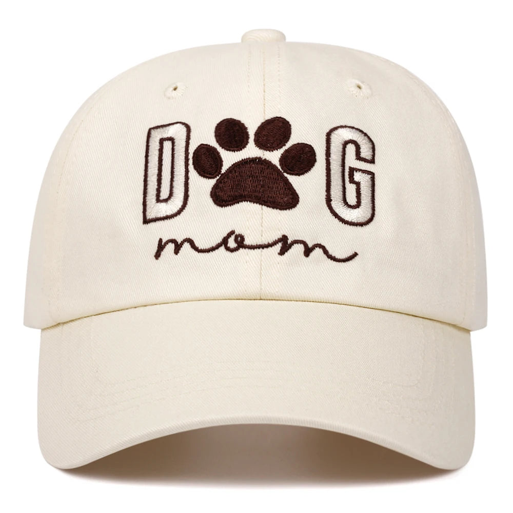 Dog Mom Retro Washed Letter Embroidered Baseball Cap