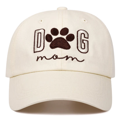Dog Mom Retro Washed Letter Embroidered Baseball Cap