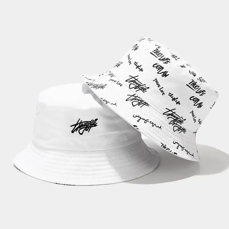 Unisex Letter Embroidery Printing Personality Bucket Hats
