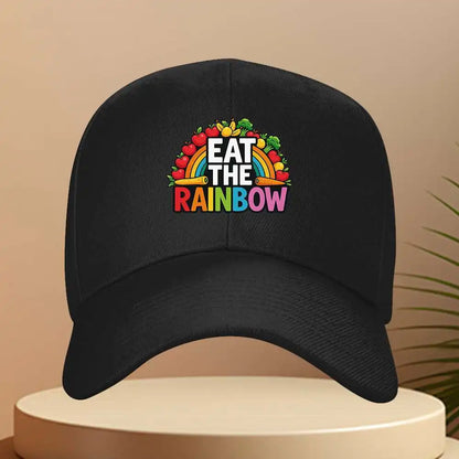Eat The Rainbow Vegetables Fruits Graphic Baseball Cap