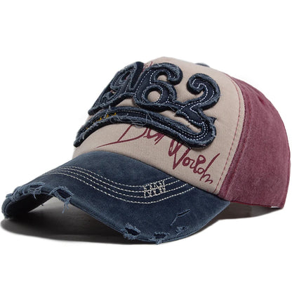 Fashion Vintage Washed Cotton Baseball Cap Men Digit 1962 Embroidery Snapback Spring Autumn Women