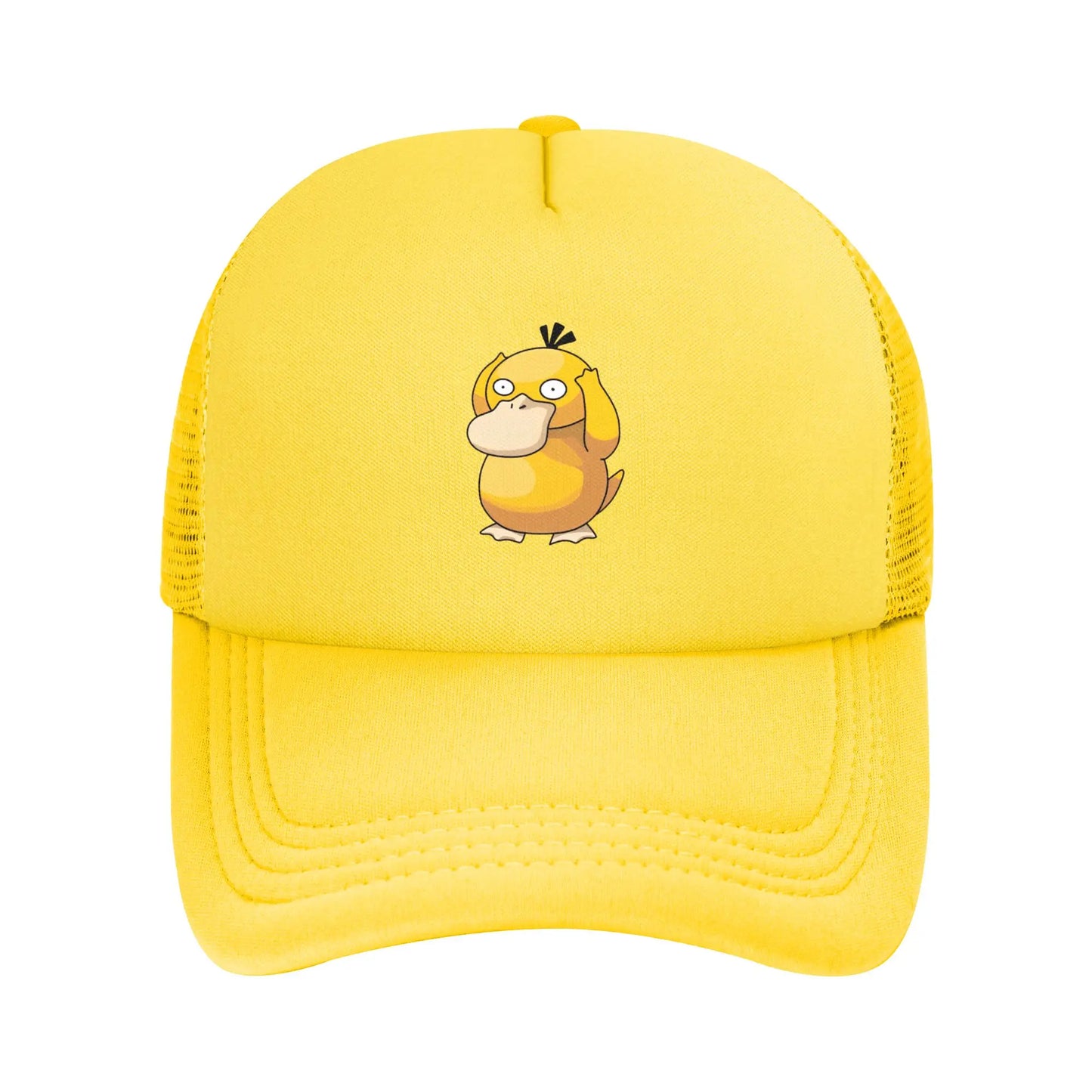 Pokemoned Yellow Duck Psyduck Trucker Caps Mesh Baseball Cap