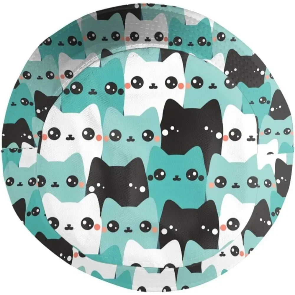 Cat Fisherman Cap Hip Hop Gorras Summer Unisex Printing Bucket Hat