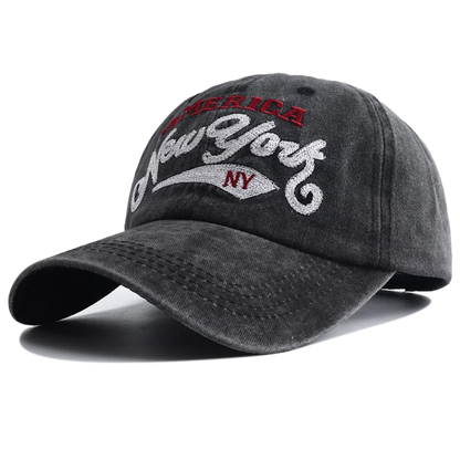 Retro Letter Embroidered Baseball Cap For Women Men
