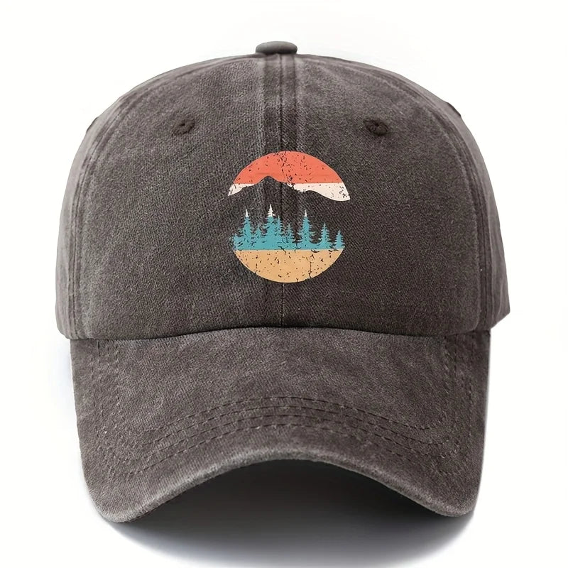 Mountain Sunset Printed Baseball Hat