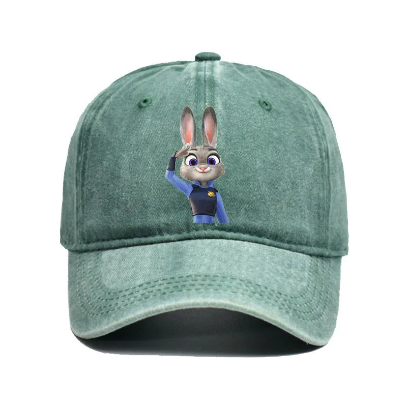 Disney Zootopia Cartoon Anime Retro Print Baseball Cap Judy Nick Sun Hat