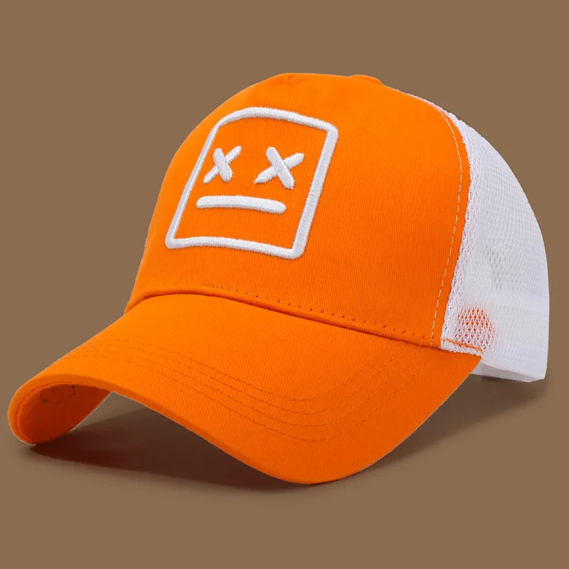Men's Smiling Face Embroidered Baseball Cap, Fashionable Truck Driver Hat