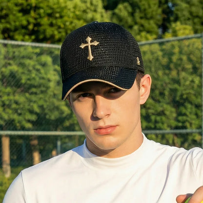 Summer Mesh Breathable Baseball Cap Star Embroidery Casual Hat Unisex