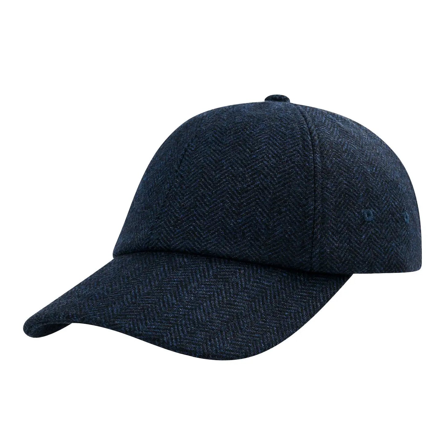 Wool Tweed Baseball Cap Casual Style Soft Unstructured Hat