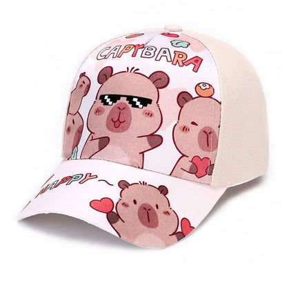 Children's Cartoon Capybara Printed Cute Capybara Hat Lovely Kids Baseball Cap