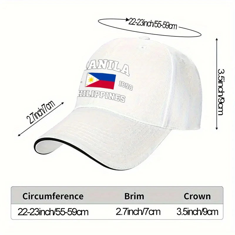 "MANILA PHILIPPINES" Printed Baseball Cap