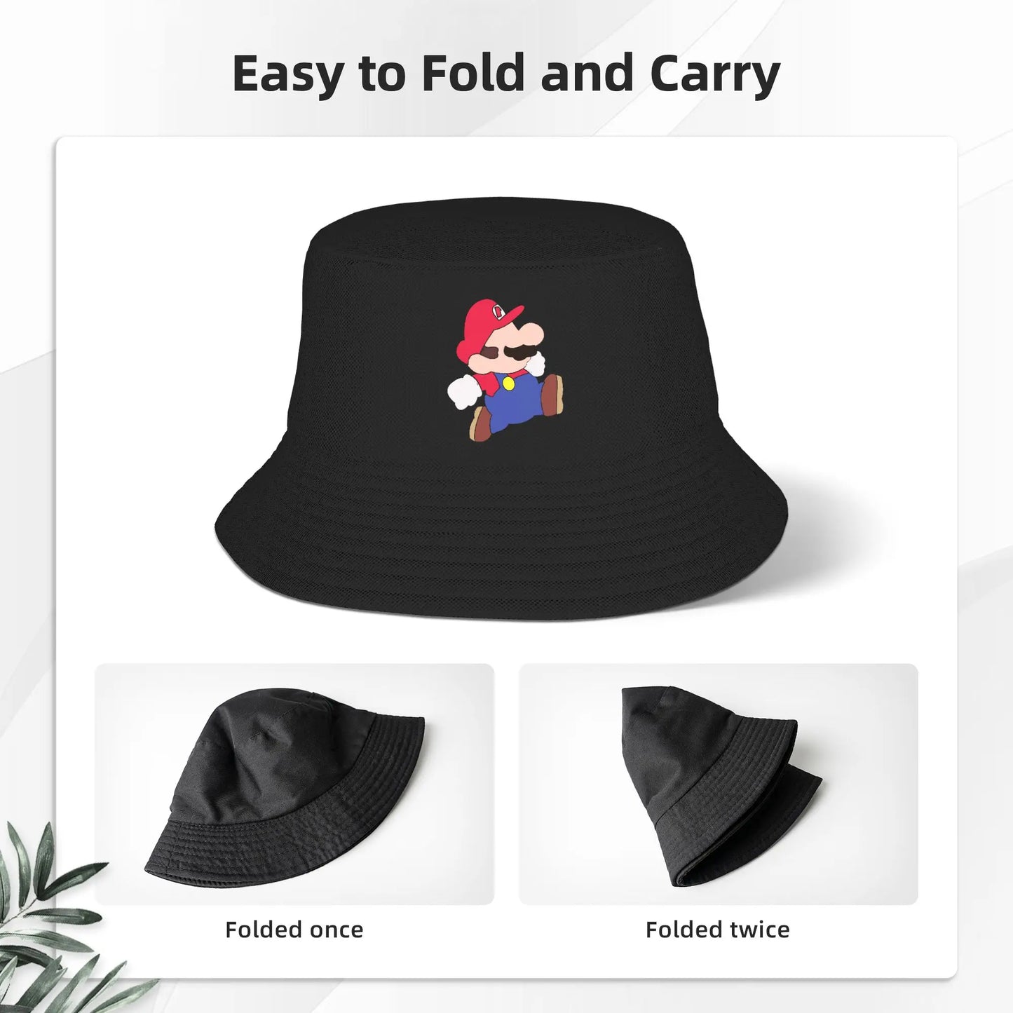 Vocation Getaway Headwear Marios Game Bucket Hat Style Unisex Sun Hat