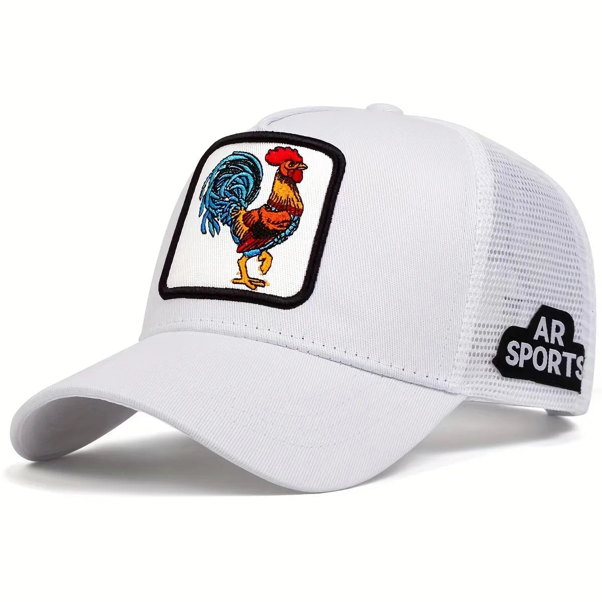 Spring New Animal Embroidery Net Rooster Hat Animal Baseball Hat