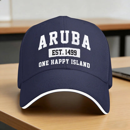 Spring Casual Baseball Cap Vintage Varsity Aruba Outdoor Gym Trucker Hat
