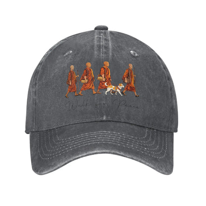 Peace Walking Monks and Aloka Dog Walk for Peace Baseball Caps
