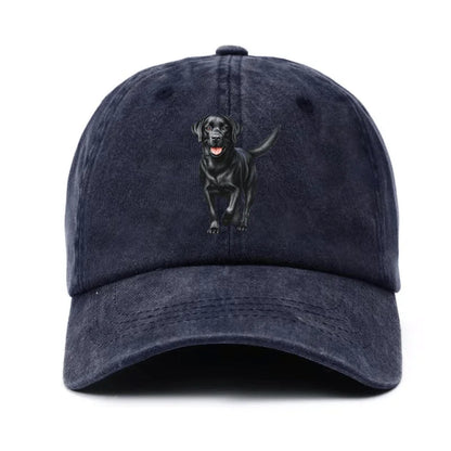 Black Labrador Print Baseball Cap For Both Men And Women
