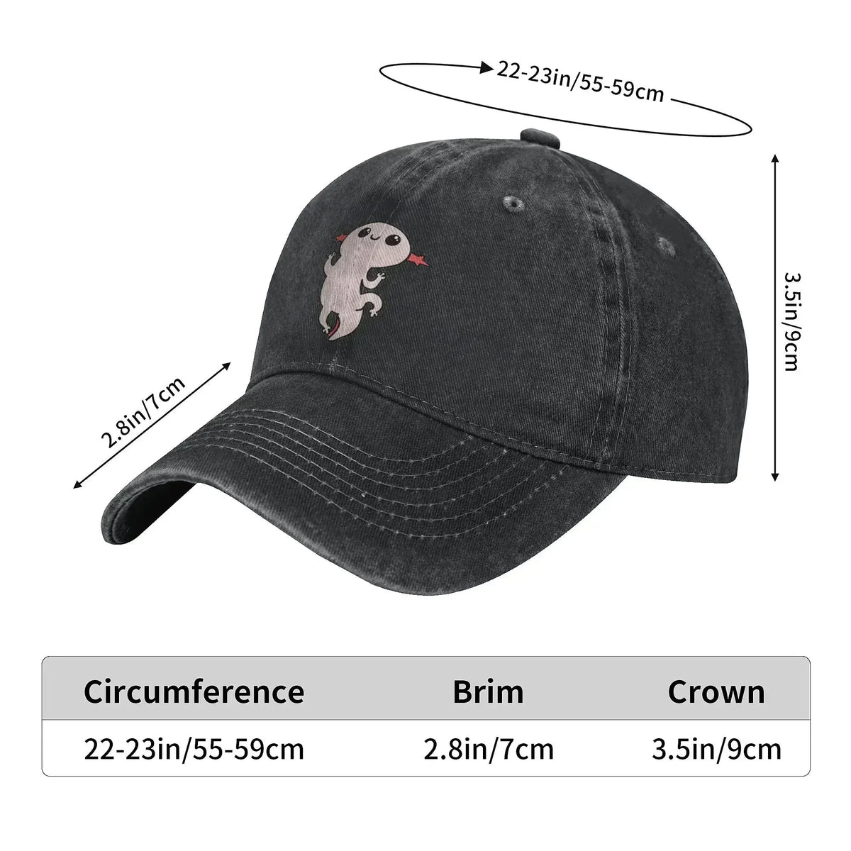 Vintage Cartoon Axolotl Baseball Caps