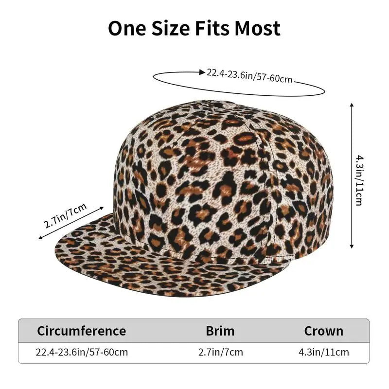 Leopard Print Snapback Cap Men Women