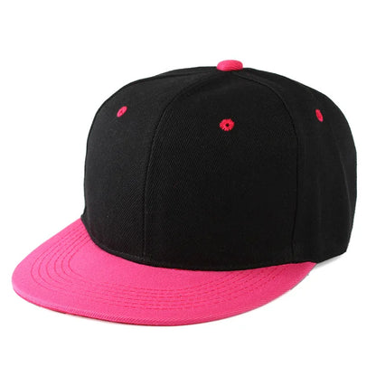 Fashion Solid Baseball Cap Flat Peak Hip Hop Hats Men Women Snapback Caps
