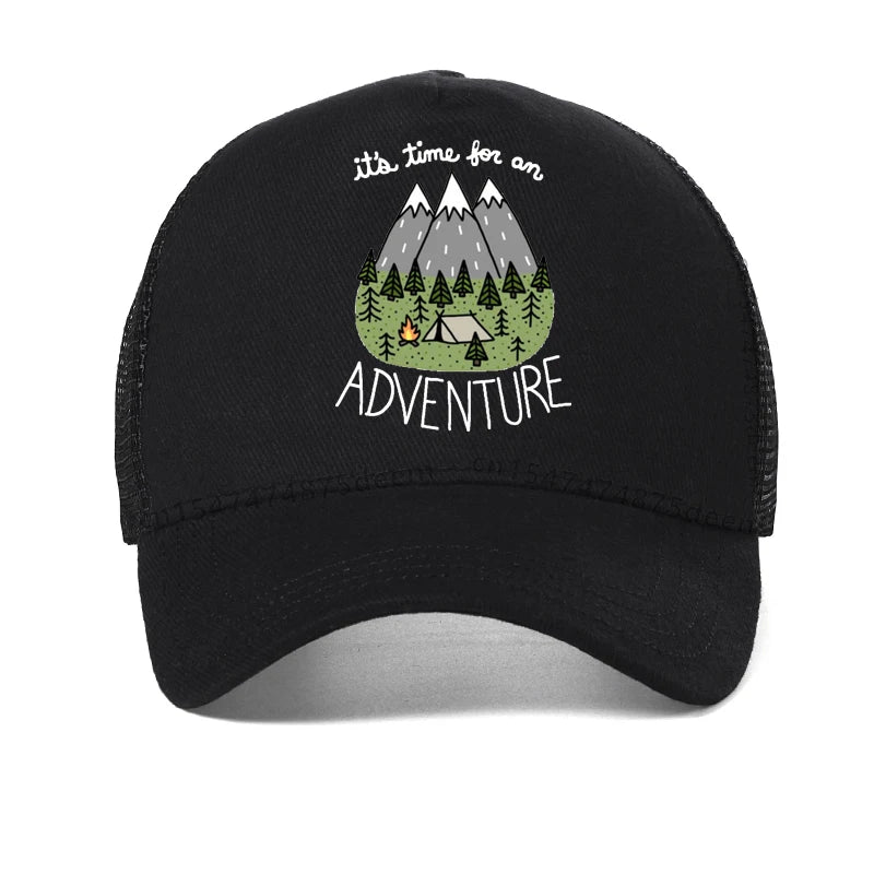 It's Time for An Adventure Men Hat Funny Outdoor Exploration Baseball Cap