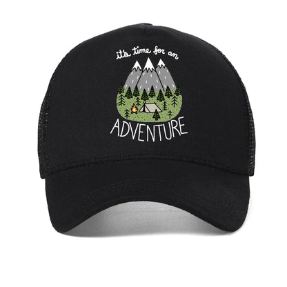 It's Time for An Adventure Men Hat Funny Outdoor Exploration Baseball Cap