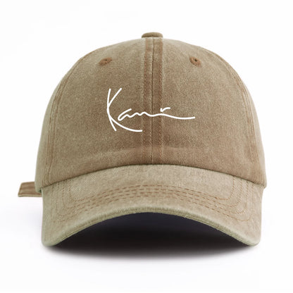 K Print Washed Baseball Cap For Adults