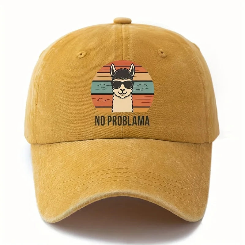 Male And Female Cartoon Alpaca Baseball Cap