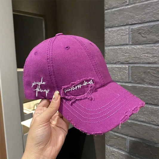 Purple Pleated Baseball cap New 2023 Flat Tongue Hat Baseball Cap For Men and Women